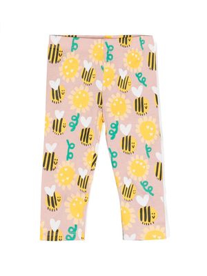 Stella McCartney Kids bee-print cotton leggings - Pink