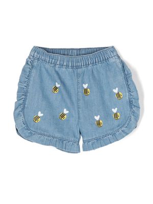 Stella McCartney Kids bee-print denim shorts - Blue
