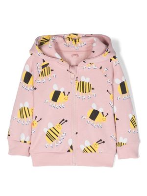 Stella McCartney Kids bee-print zip-up hoodie - Pink