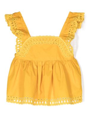 Stella McCartney Kids broderie-anglaise flared blouse - Yellow