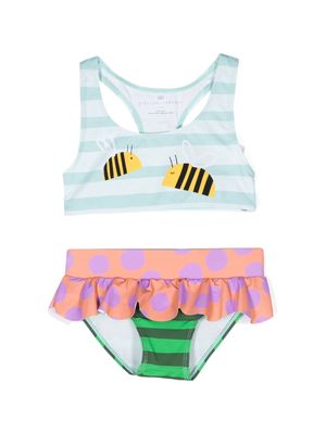 Stella McCartney Kids bumblebee-print bikini set - Green