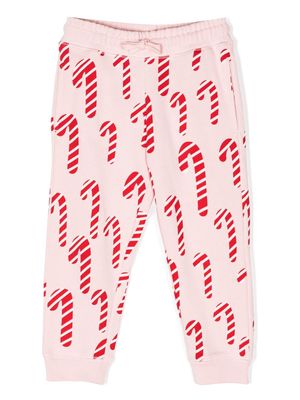 Stella McCartney Kids Candy Cane-print cotton trousers - Pink