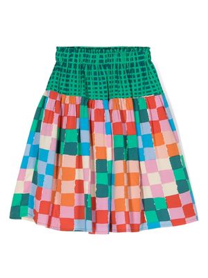Stella McCartney Kids checked A-line skirt - Green