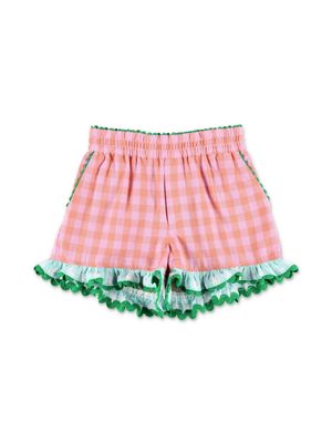 Stella McCartney Kids checked ruffle-trim shorts - Pink