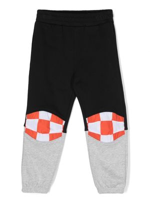 Stella McCartney Kids checkerboard-print detail trousers - Black
