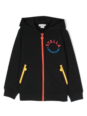 Stella McCartney Kids Circular Logo-print cotton hoodie - Black