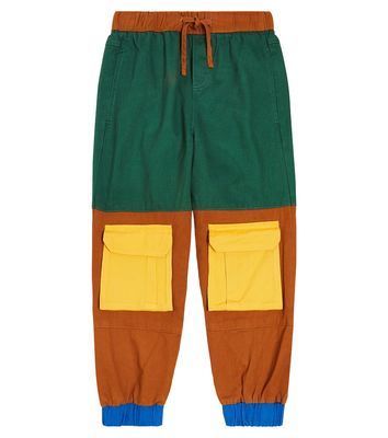 Stella McCartney Kids Colorblocked cotton jersey sweatpants