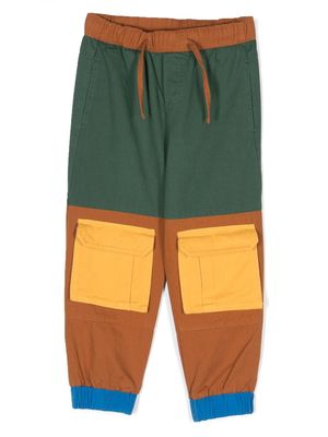 Stella McCartney Kids colour-block cargo trousers - Green