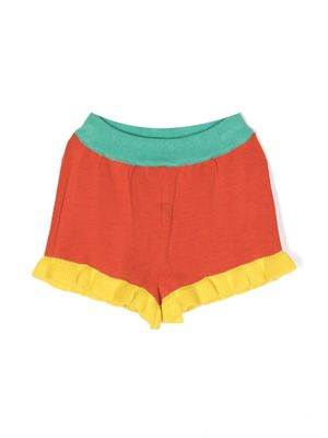 Stella McCartney Kids colour-block cotton shorts - Red
