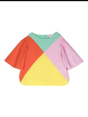 Stella McCartney Kids colour-block flutter-sleeve T-shirt - Pink