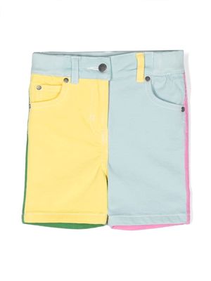 Stella McCartney Kids colour-block heart-patch shorts - Blue