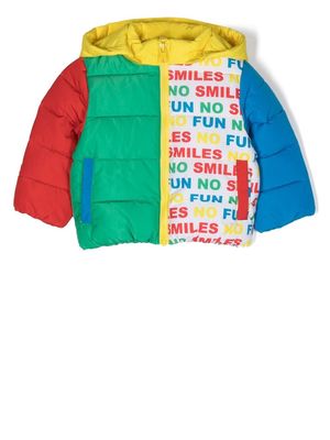 Stella McCartney Kids colour-block hooded padded jacket - White