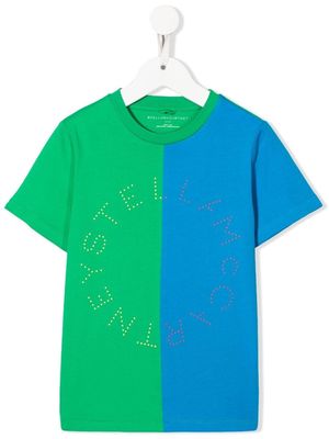 Stella McCartney Kids colour-block logo T-shirt - Blue