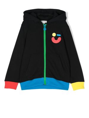 Stella McCartney Kids colour-block panel hooded jacket - Black
