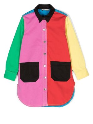 Stella McCartney Kids colour-block shirt dress - Pink