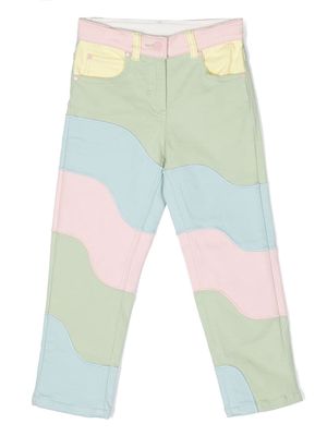 Stella McCartney Kids colour-block straight-leg trousers - Blue