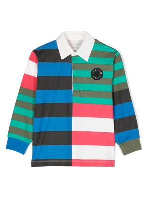 Stella McCartney Kids colour-block striped polo shirt - Blue