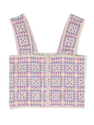 Stella McCartney Kids crochet-knit sleeveless top - Pink