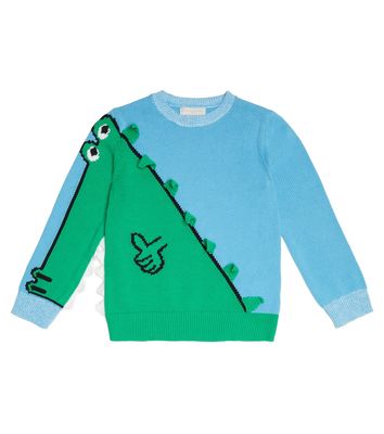 Stella McCartney Kids Crocodile intarsia cotton sweater