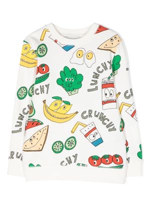Stella McCartney Kids Crunchy Lunchy cotton sweatshirt - Neutrals