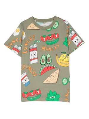 Stella McCartney Kids Crunchy Lunchy cotton T-shirt - Green