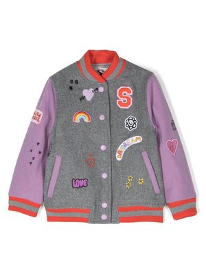 Stella McCartney Kids Daydreamer embroidery bomber jacket - Grey