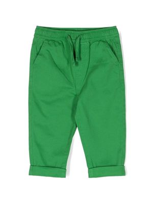 Stella McCartney Kids drawstring-waist cotton trousers - Green
