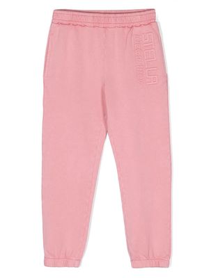 Stella McCartney Kids embossed-logo cotton track pants - Pink