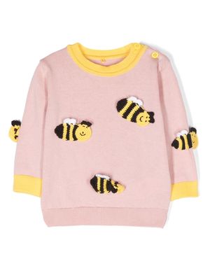 Stella McCartney Kids embroidered-bee jumper - Pink