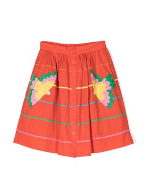 Stella McCartney Kids embroidered button-up skirt - Orange