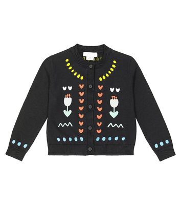 Stella McCartney Kids Embroidered cotton and wool cardigan
