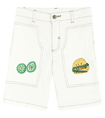 Stella McCartney Kids Embroidered cotton blend shorts