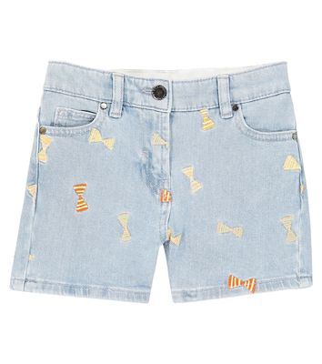 Stella McCartney Kids Embroidered denim shorts