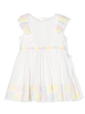 Stella McCartney Kids embroidered flowers-edges dress - White