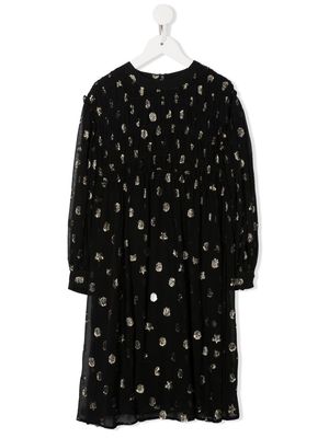 STELLA MCCARTNEY KIDS embroidered-moon shirt dress - Black