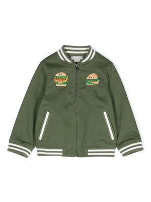 Stella McCartney Kids embroidered-motif bomber-jacket - Green