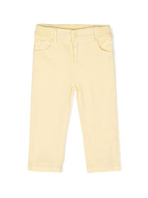 Stella McCartney Kids embroidered-motif straight-leg jeans - Yellow