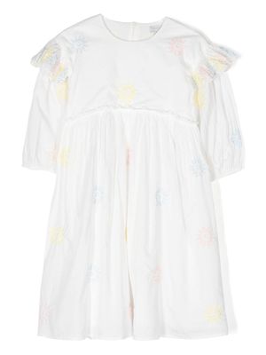 Stella McCartney Kids floral-embroidered cotton dress - White