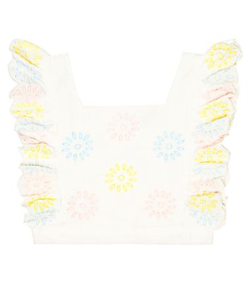 Stella McCartney Kids Floral embroidered cotton top