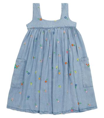 Stella McCartney Kids Floral embroidered denim dress