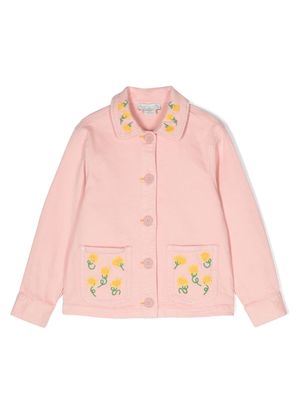 Stella McCartney Kids floral-embroidered denim jacket - Pink