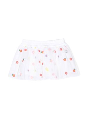 Stella McCartney Kids floral-embroidered skirt - White