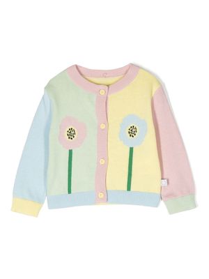 Stella McCartney Kids floral knitted cotton cardigan - Yellow