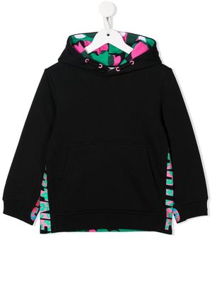 Stella McCartney Kids floral-logo-print hoodie - Black