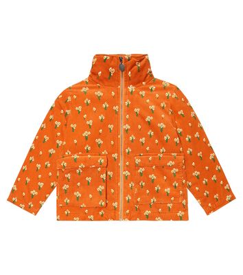 Stella McCartney Kids Floral padded cotton corduroy jacket