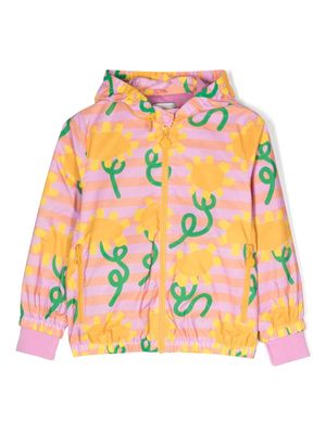Stella McCartney Kids floral-pattern hooded jacket - Pink