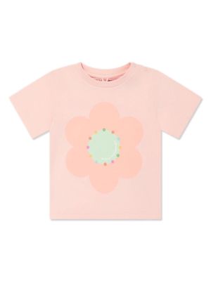 Stella McCartney Kids floral-print cotton T-shirt - Pink