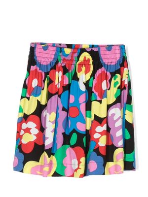 Stella McCartney Kids floral print mini skirt - Black