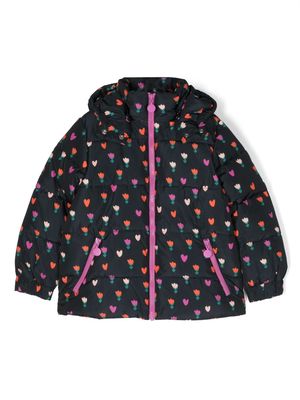 Stella McCartney Kids floral-print padded jacket - Black