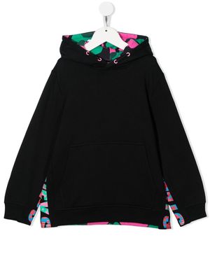 Stella McCartney Kids floral-print panelled hoodie - Black